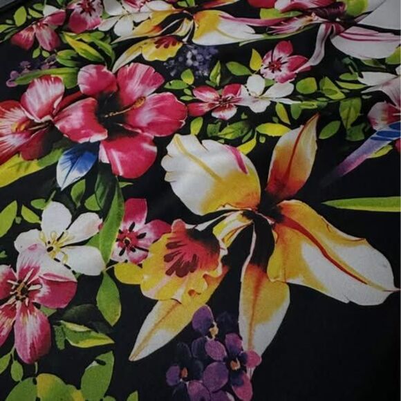 Women's Beautiful Floral Causal W/ Sheer See-Through Waist Dress - Picture 4 of 8